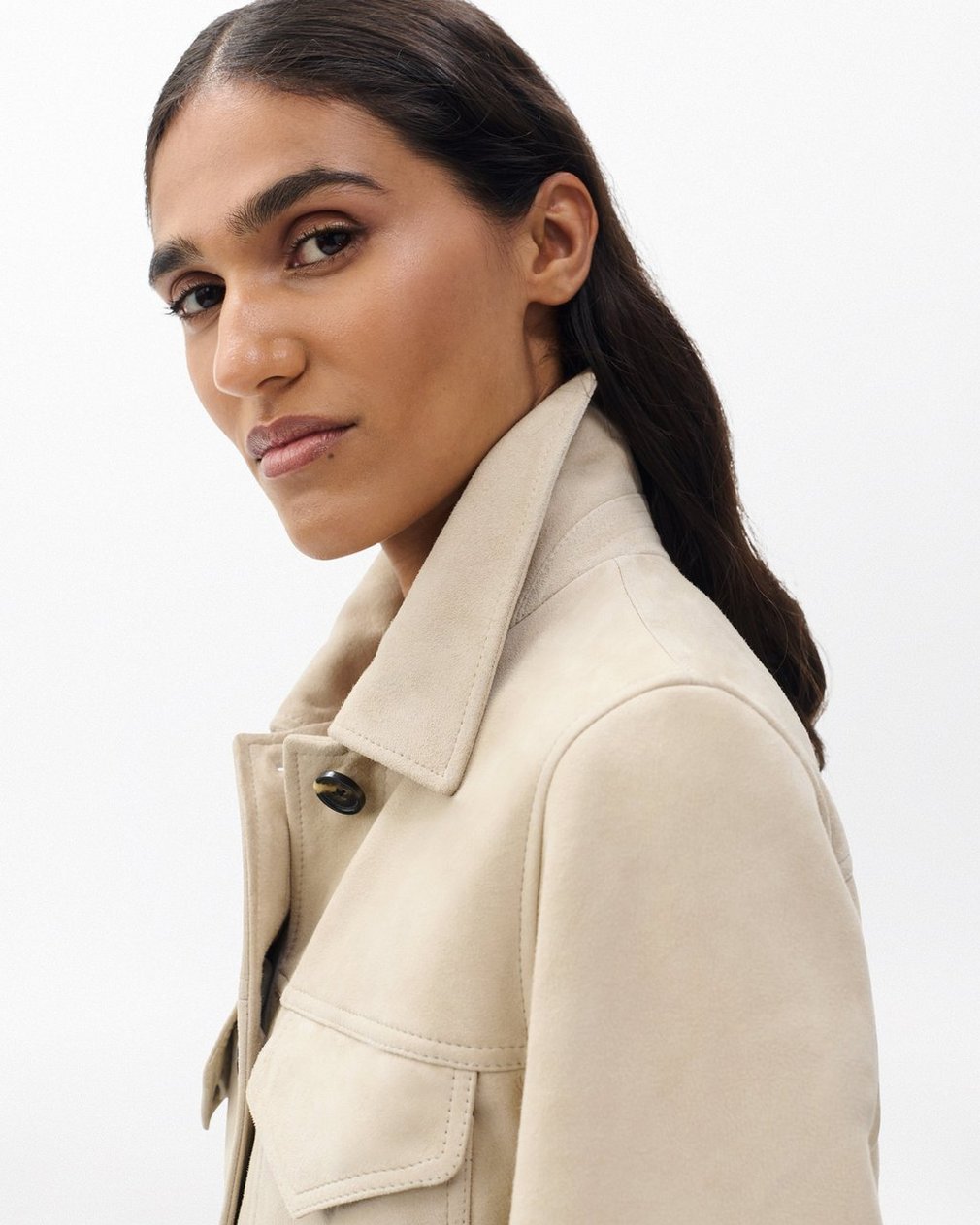 Kara Suede Jacket Stone - Image 5