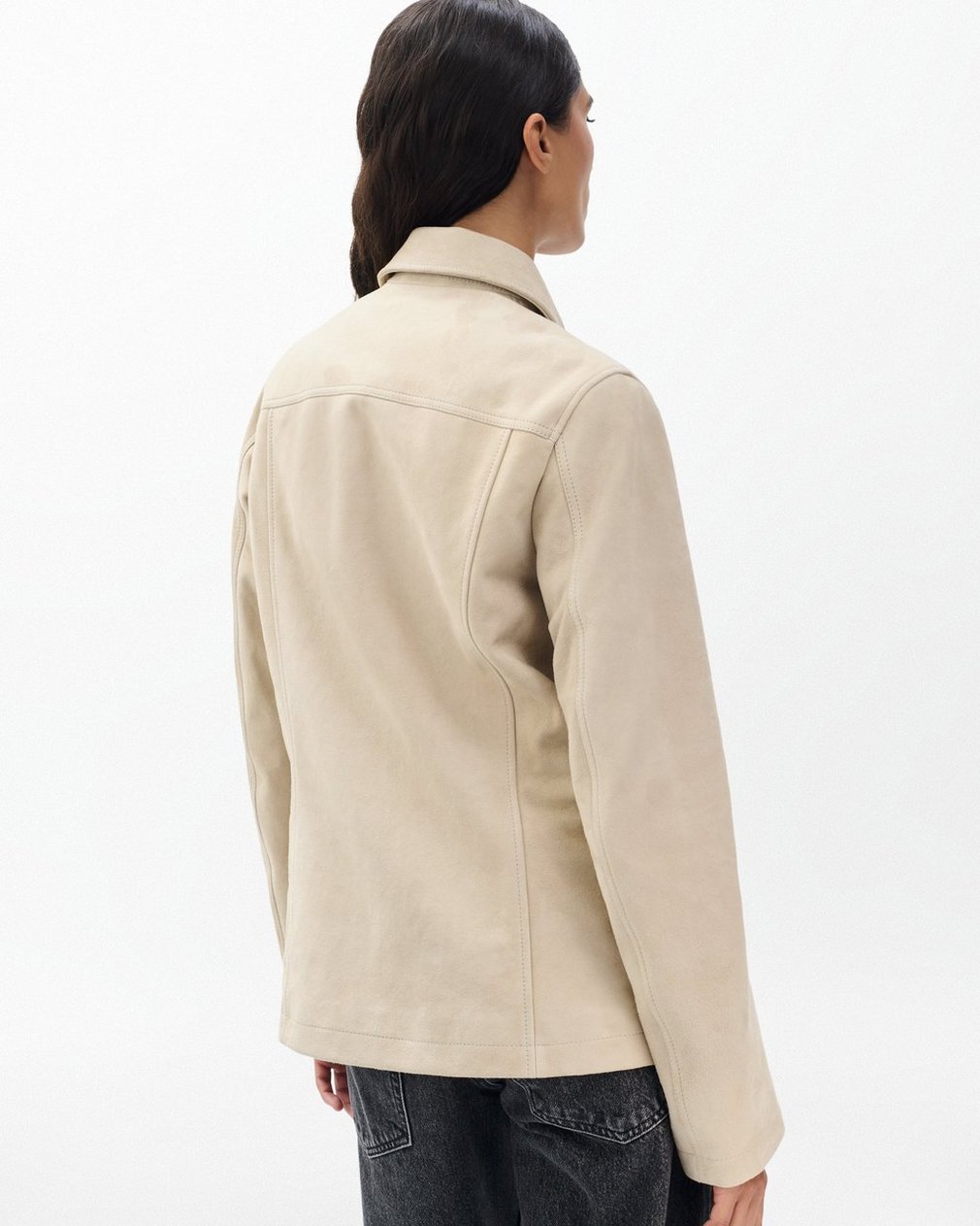 Kara Suede Jacket Stone - Image 6