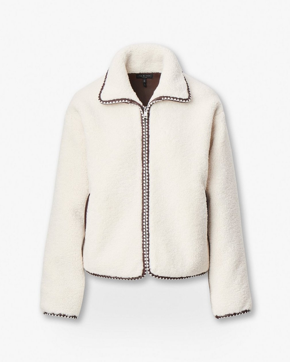 Mai Sherpa Zip-Up Jacket Ivory - Image 2
