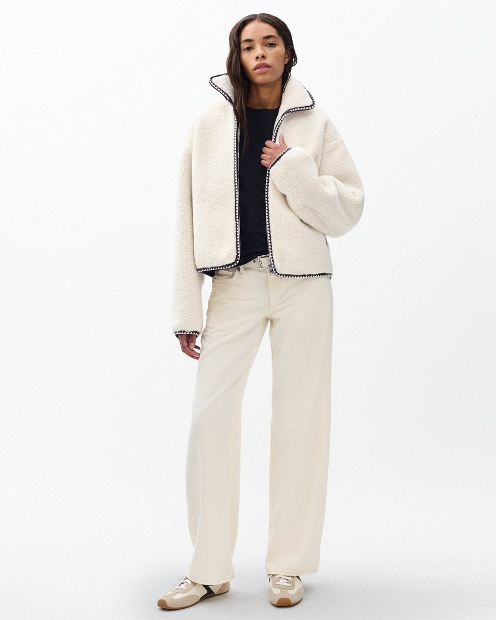 Mai Sherpa Zip-Up Jacket Ivory - Image 3