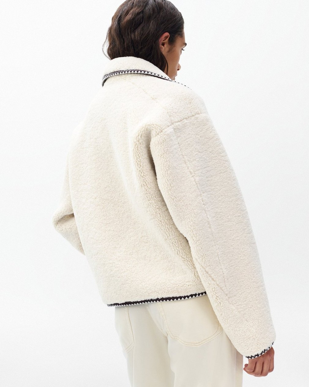 Mai Sherpa Zip-Up Jacket Ivory - Image 6