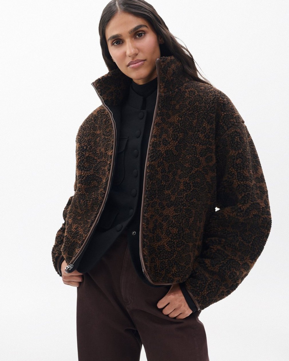 Sun Leopard Sherpa Jacket Leopard