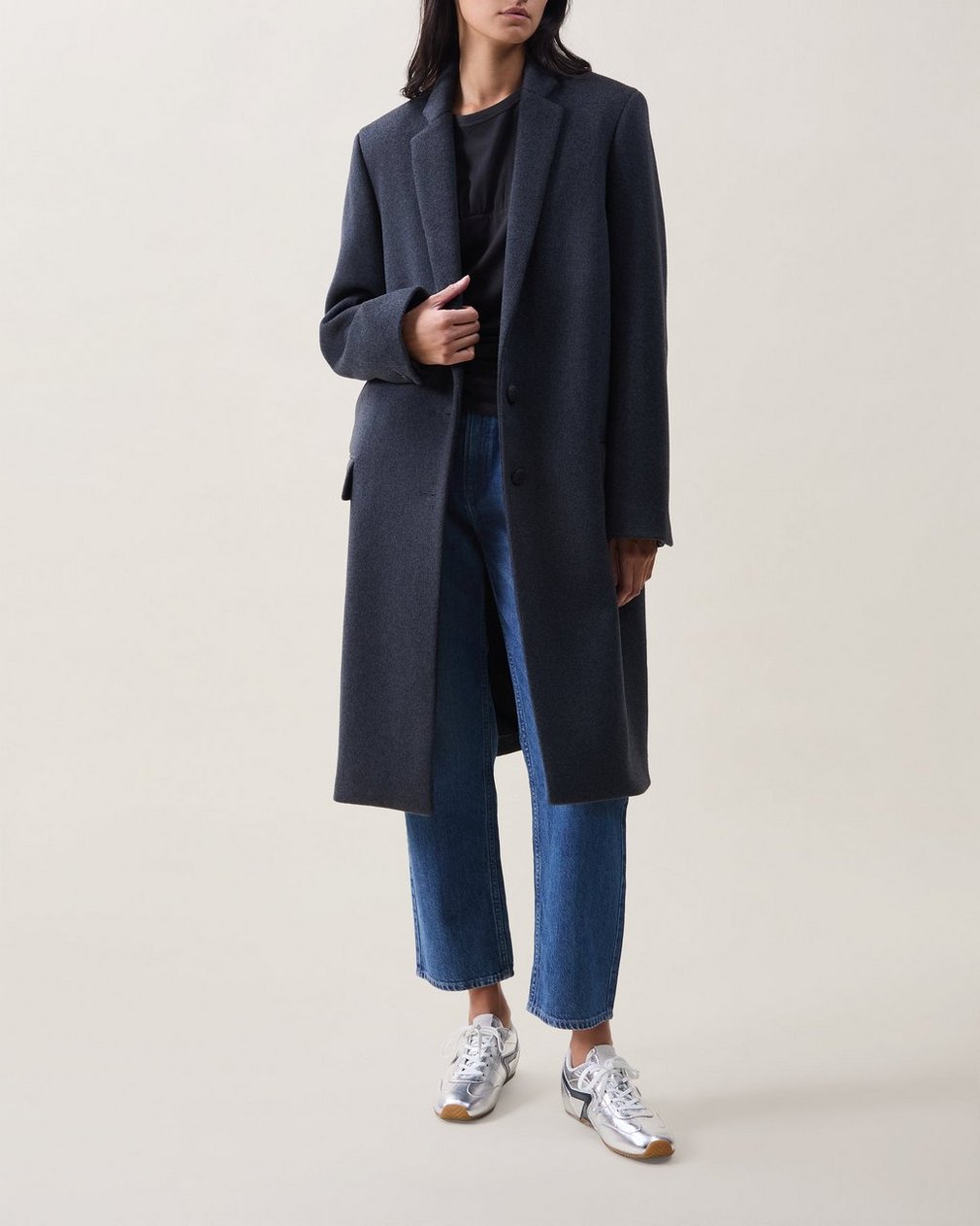 Avanti Wool-Blend Coat Charcoal