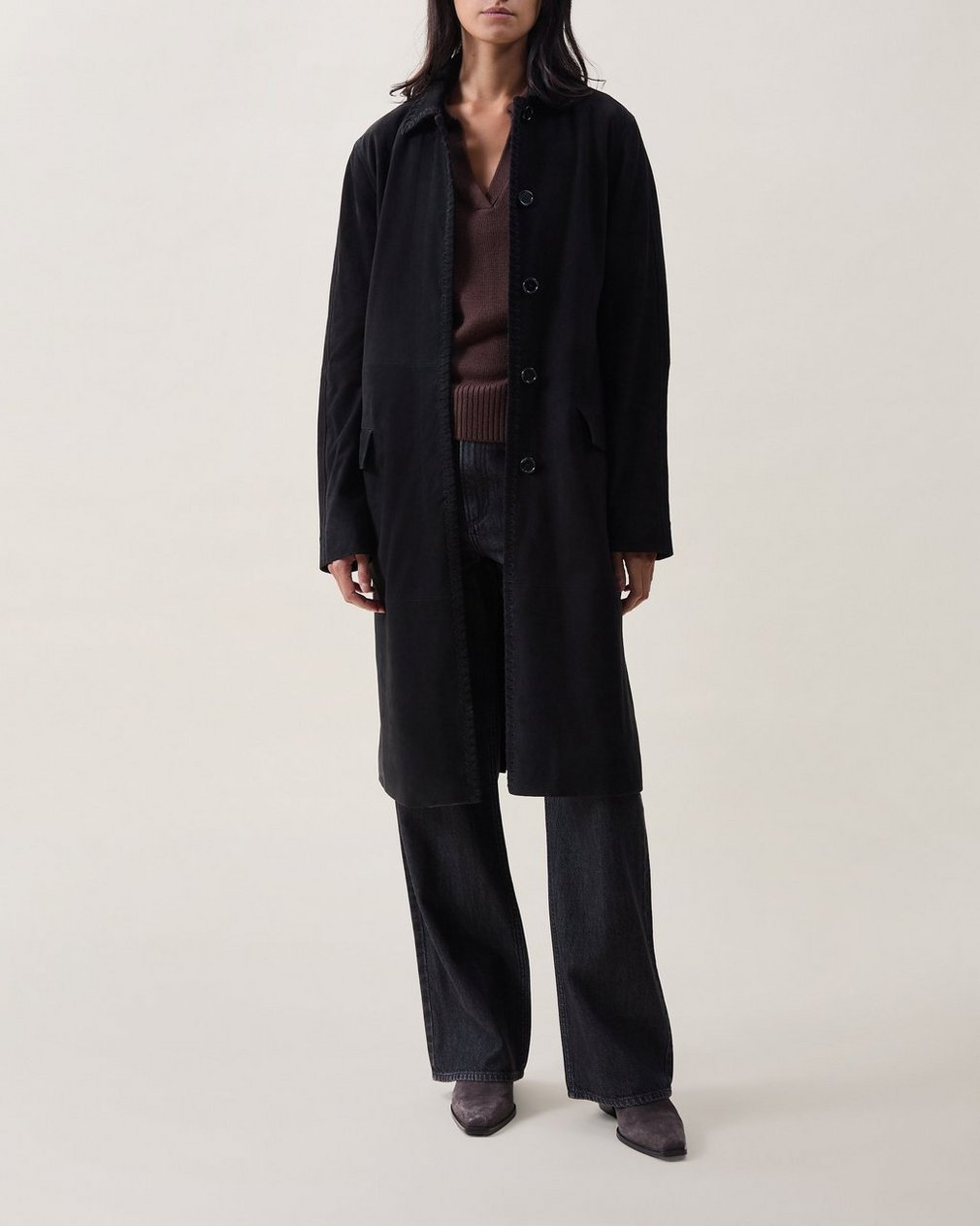 Morin Suede Coat Black