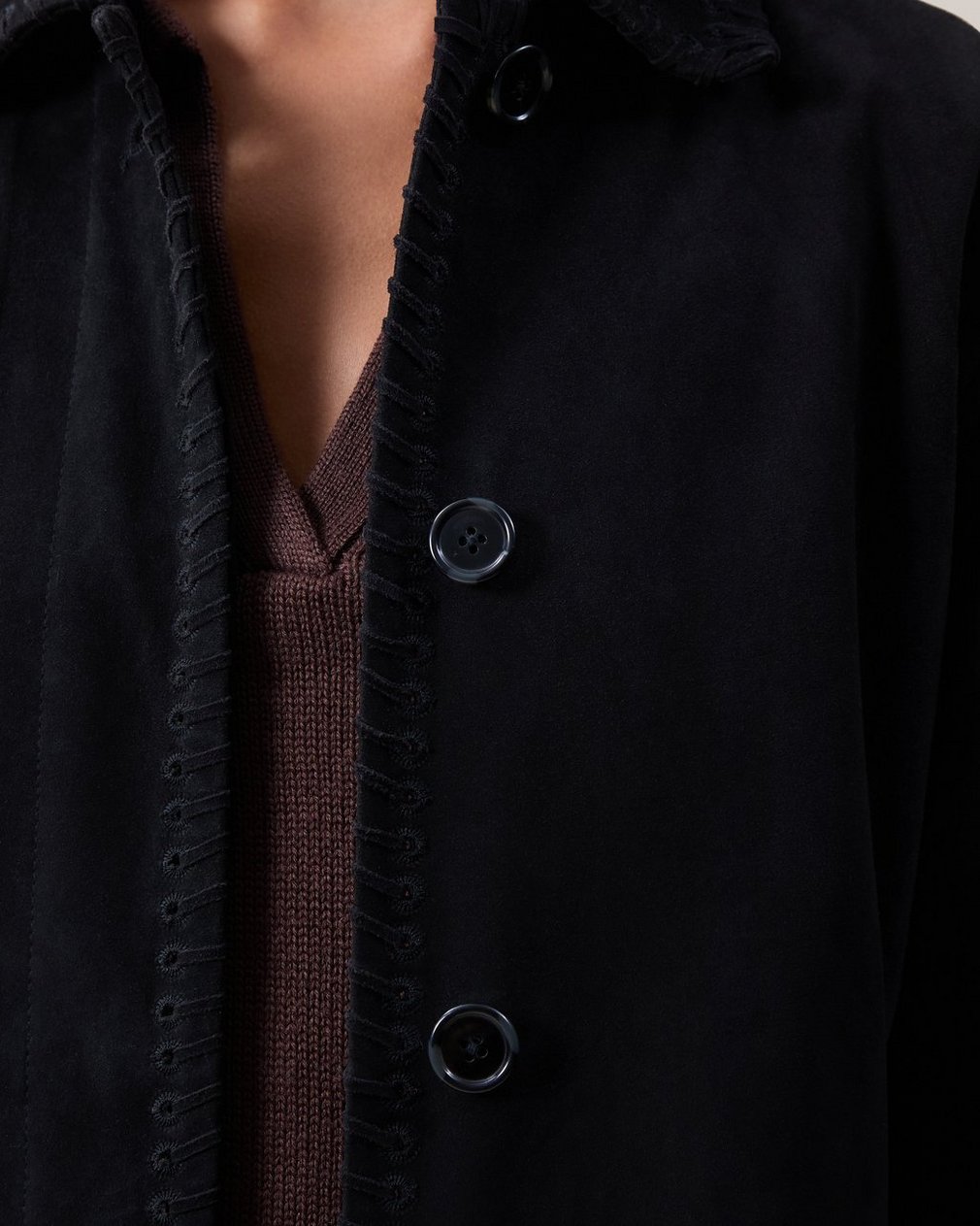 Morin Suede Coat Black - Image 3