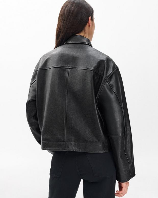 Nonie Lamb Leather Jacket Black - Image 6