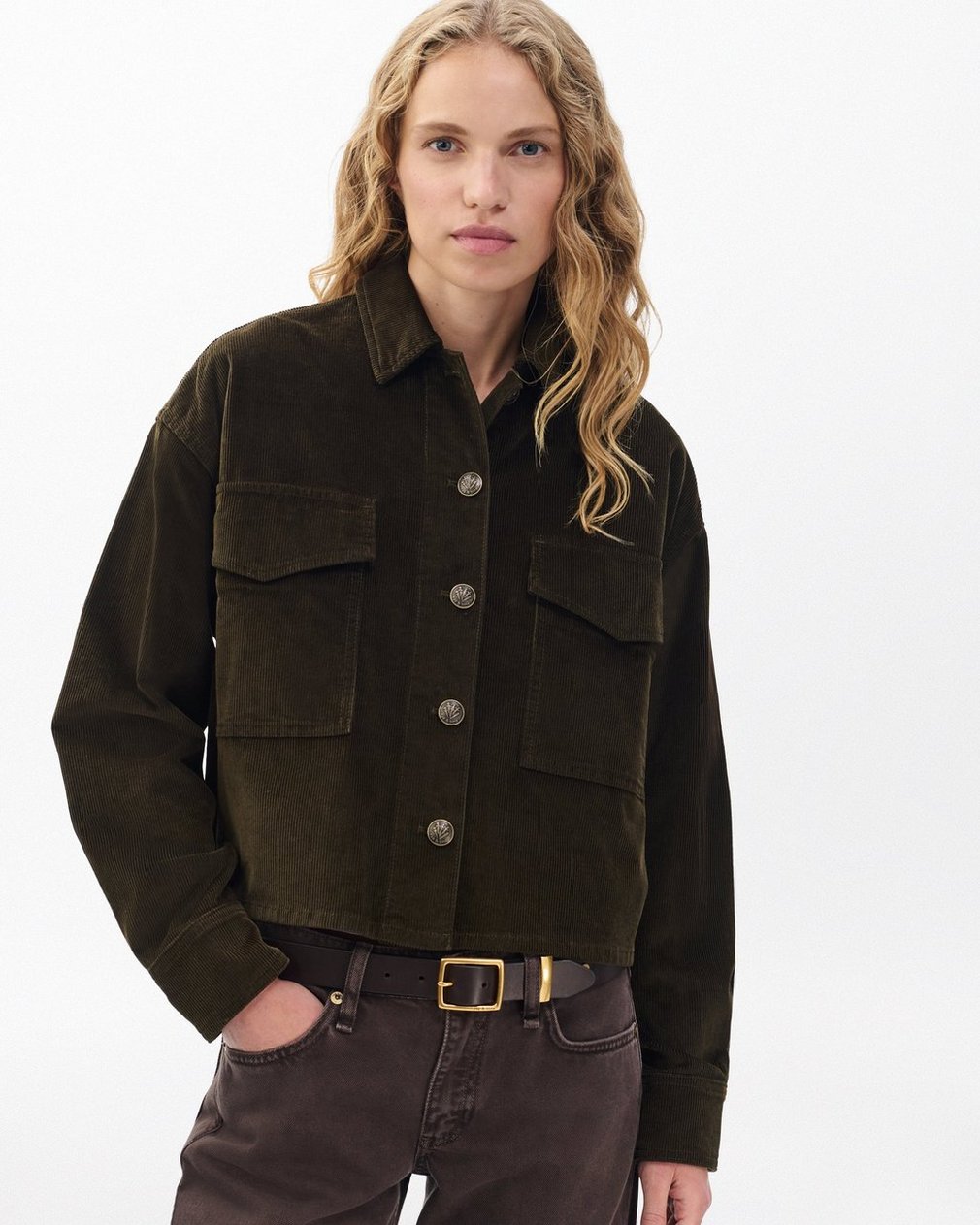 Jaiden Stretch Corduroy Shirt Jacket Balsam - Image 5