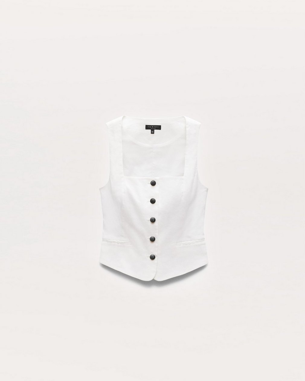 Mariana Linen-Blend Vest White - Image 2