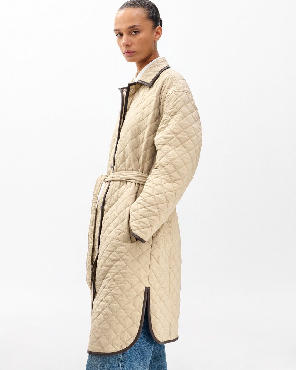 Kelly Quilted Jacket Tan - Image 5