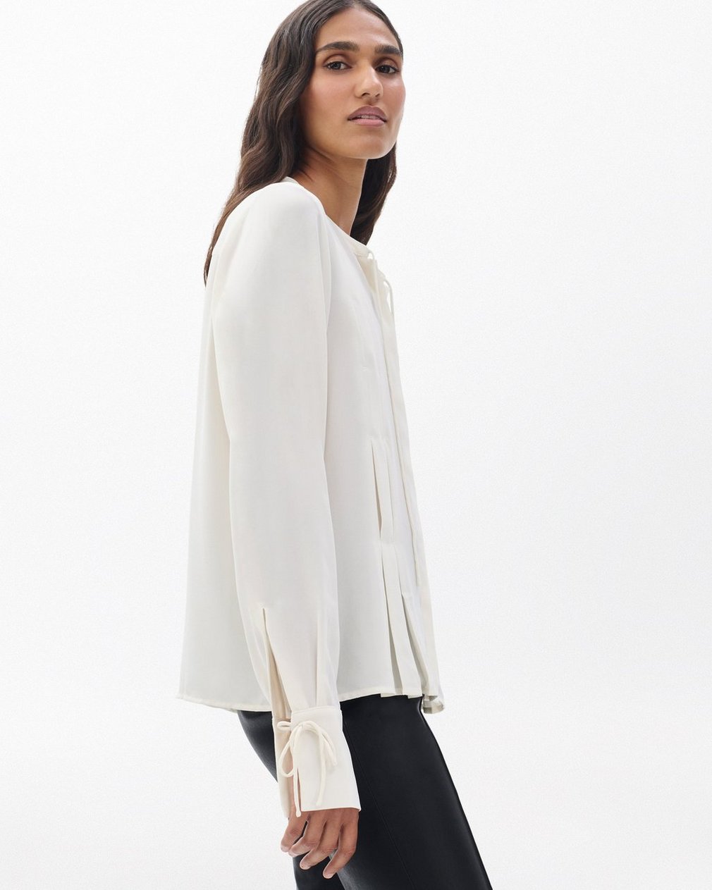 Arden Pleated Blouse Ivory
