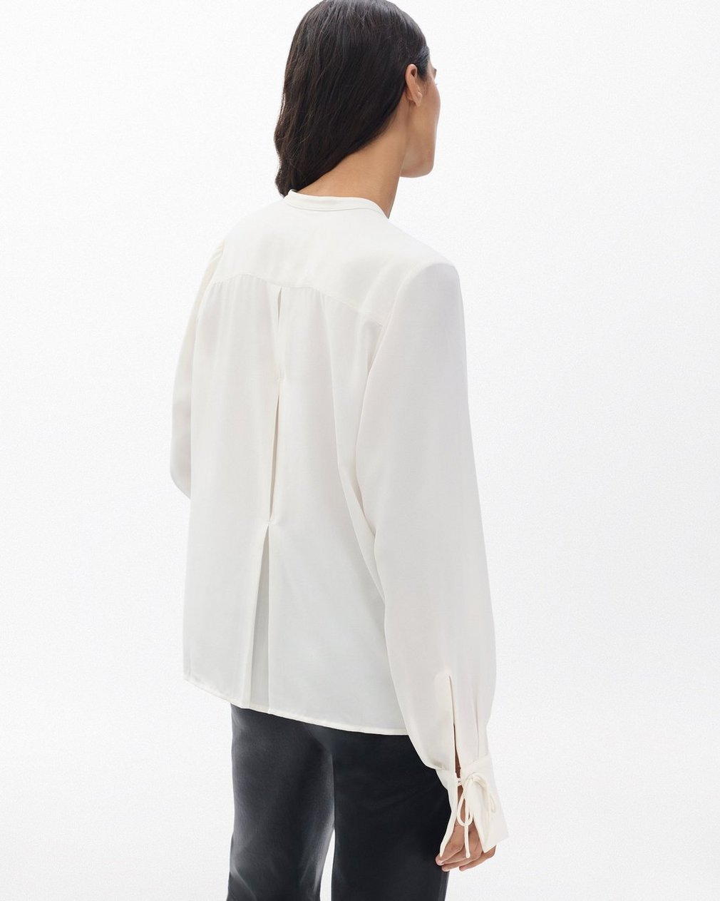 Arden Pleated Blouse Ivory - Image 6