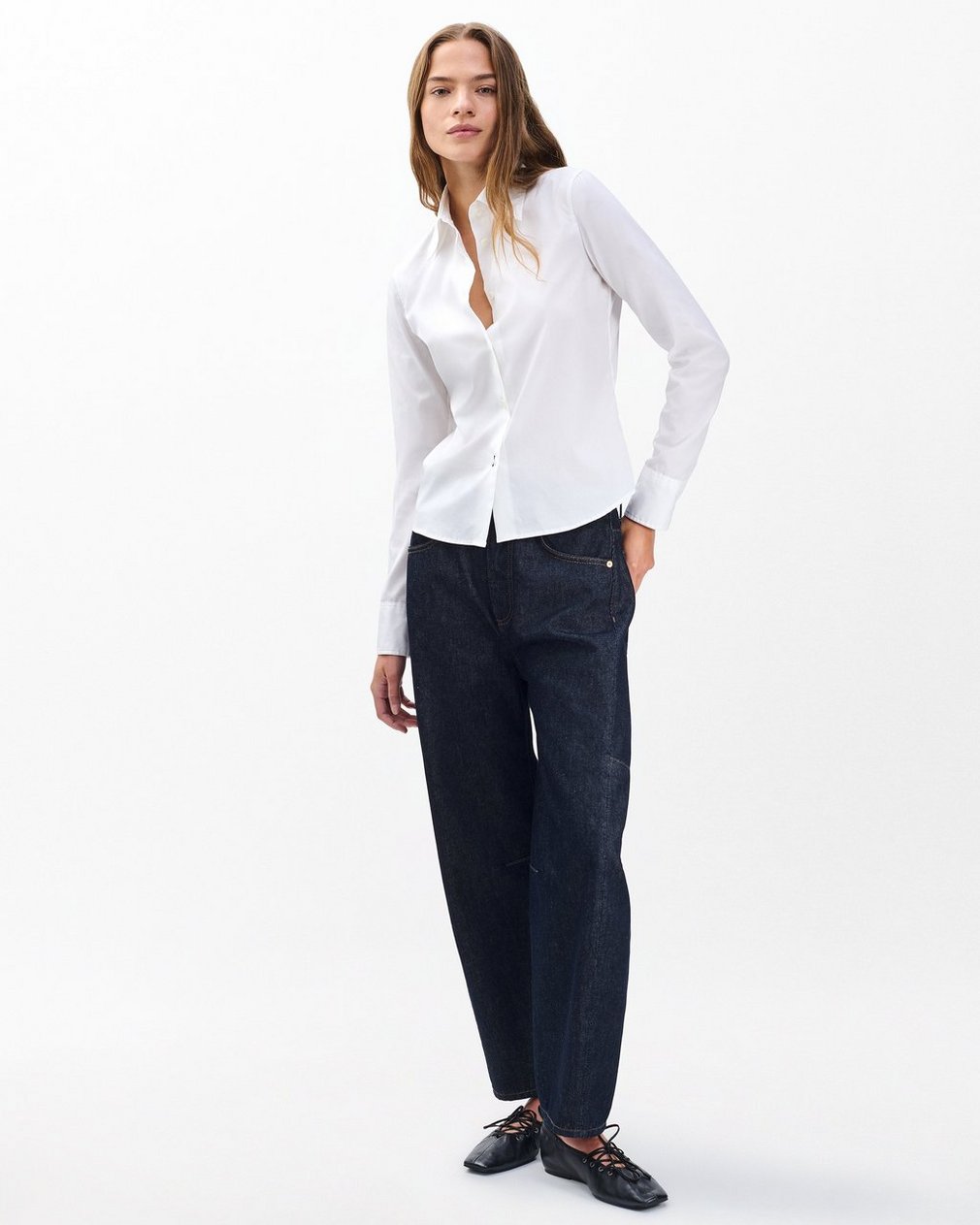 Dayton Poplin Shirt White - Image 3