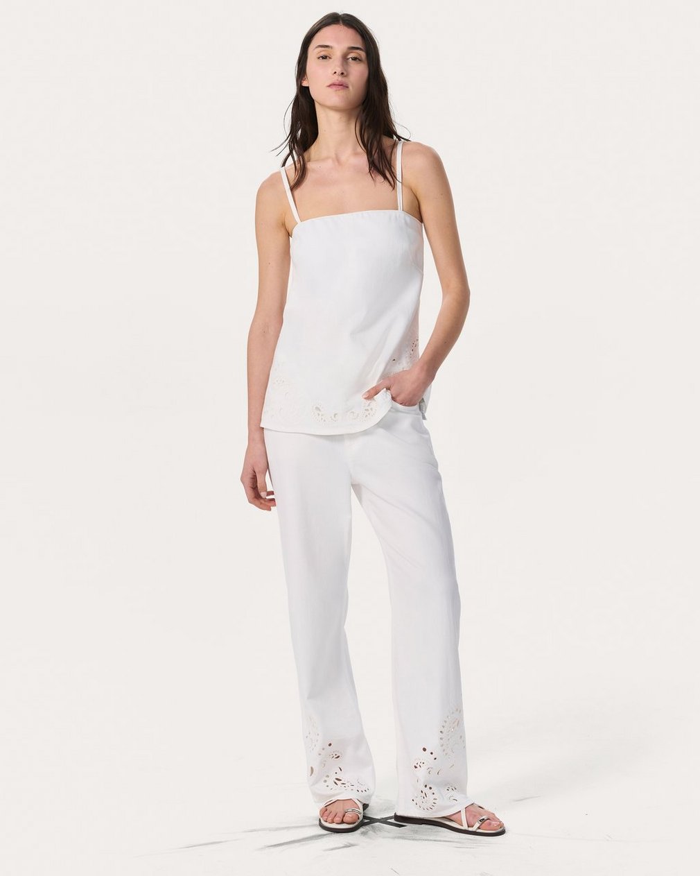 Aurora Denim Top White Eyelet - Image 3