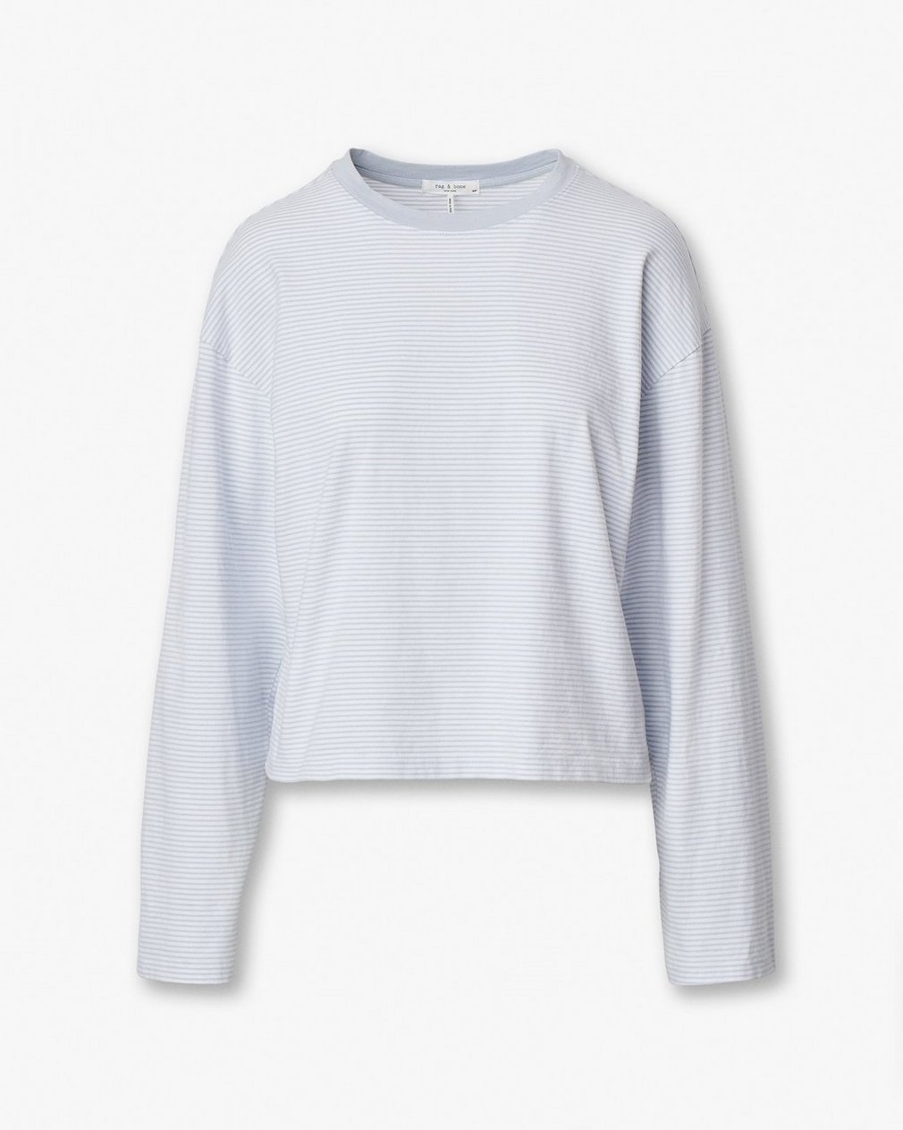 Kelly Boxy Striped Long-Sleeve T Shirt Light Blue Multi - Image 2
