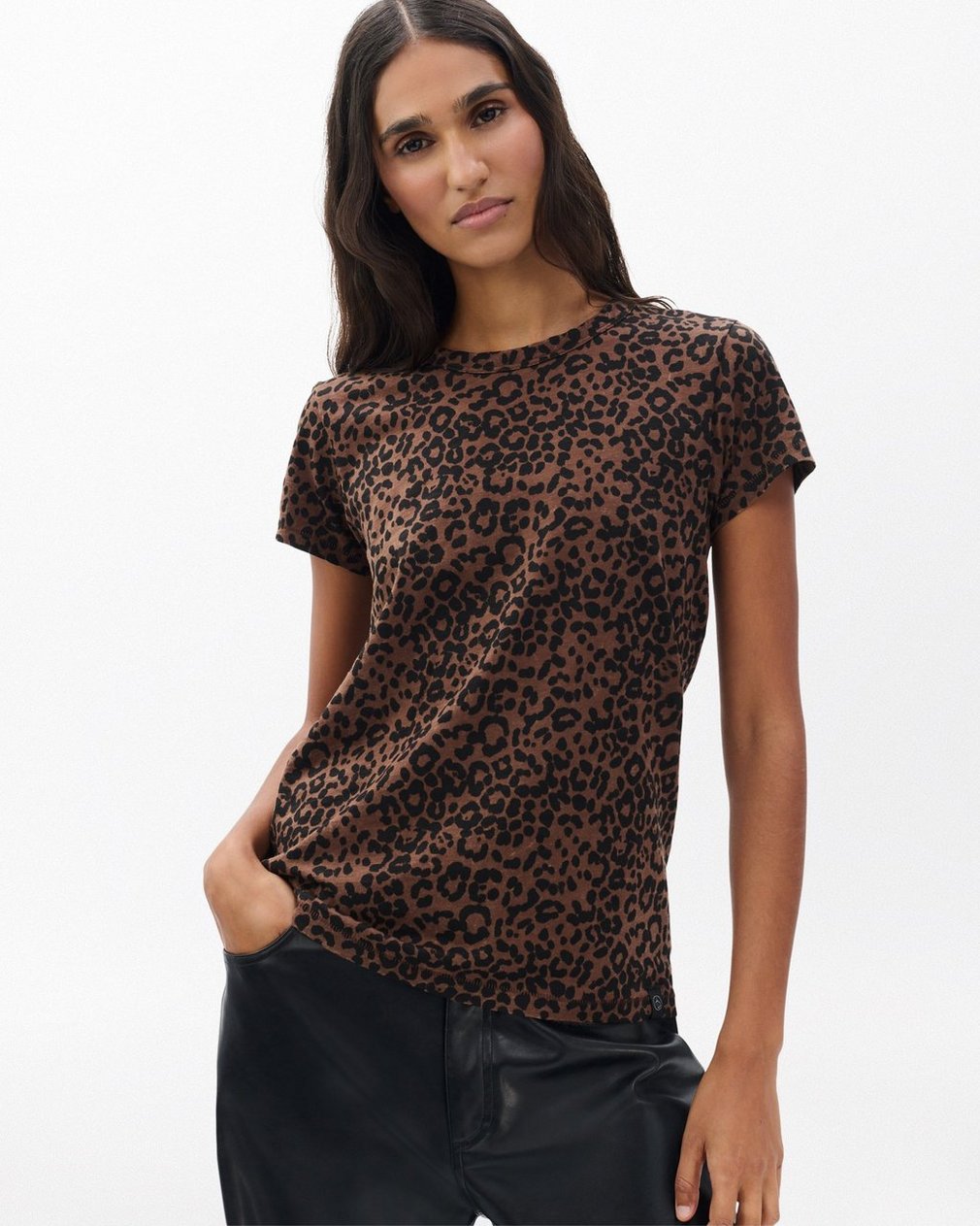 Leopard-Print Cotton T Shirt Brown Multi - Image 3