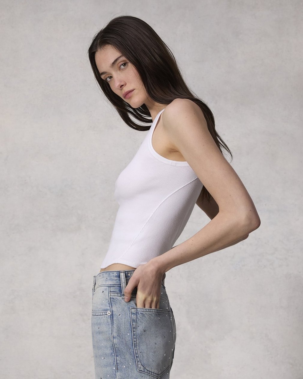 Essential Rib String Tank White - Image 3