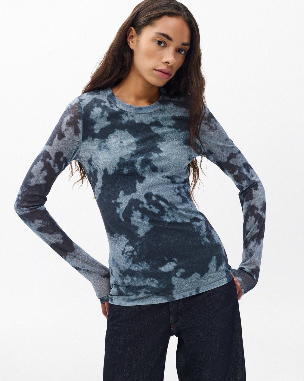 Yana Stretch Mesh T Shirt Silver Multi - Image 4