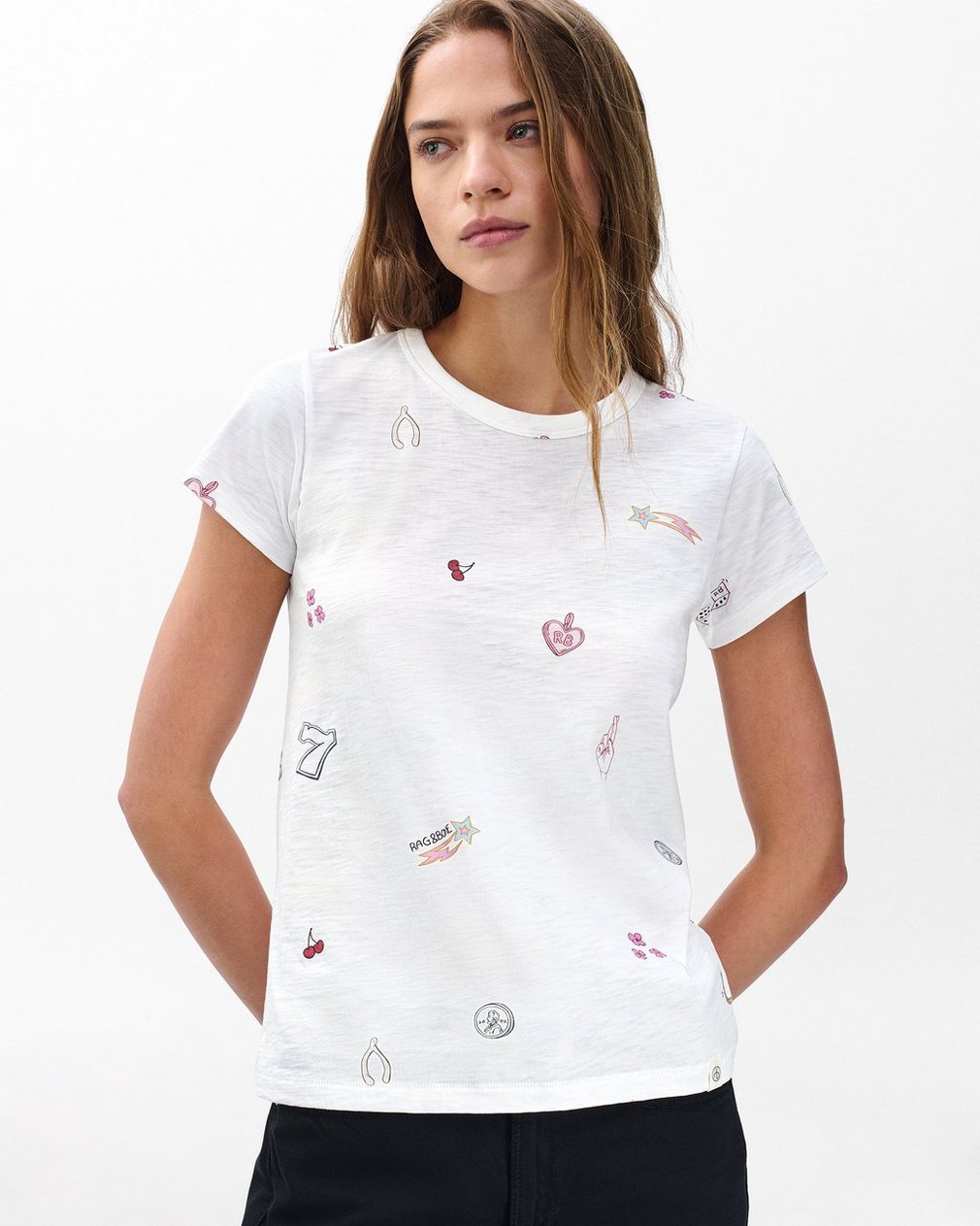 Lucky Charm Graphic T Shirt White Multi - Image 4