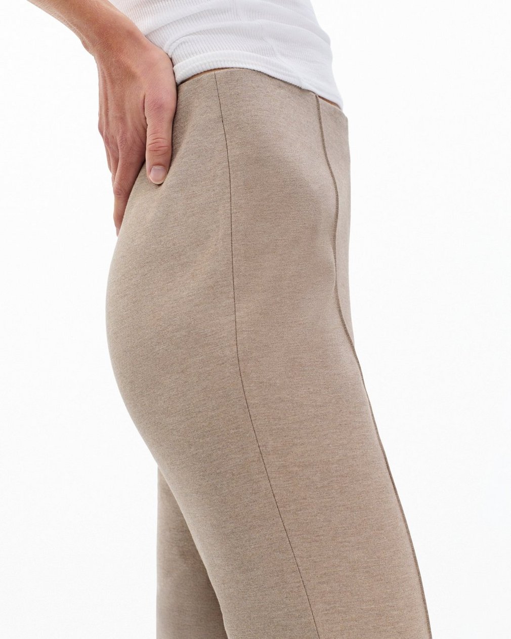 Irina Kick Flare Pants Heather Oatmeal - Image 5