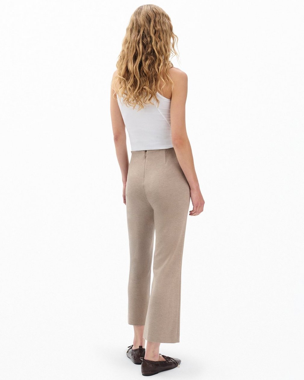 Irina Kick Flare Pants Heather Oatmeal - Image 6