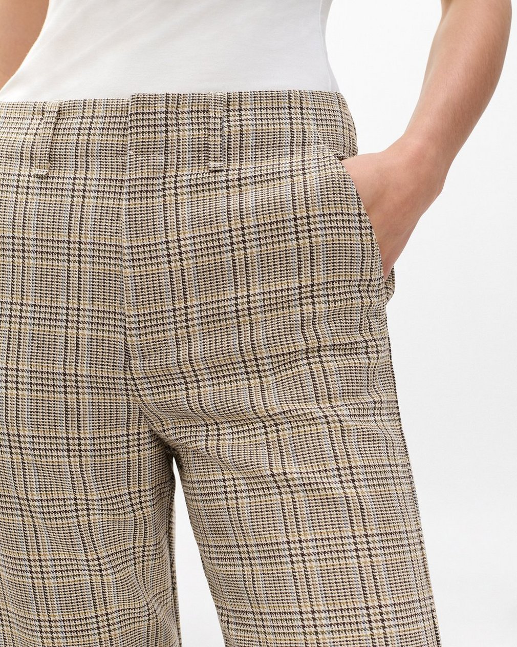 Shea Plaid Pants Tan Multi - Image 4