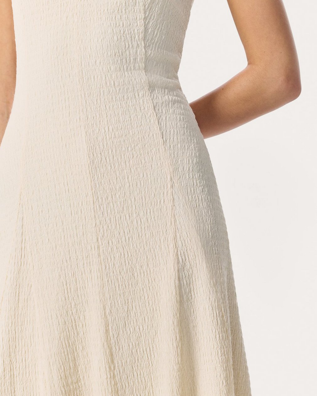 Lou V-Neck Midi Dress Ivory - Image 5