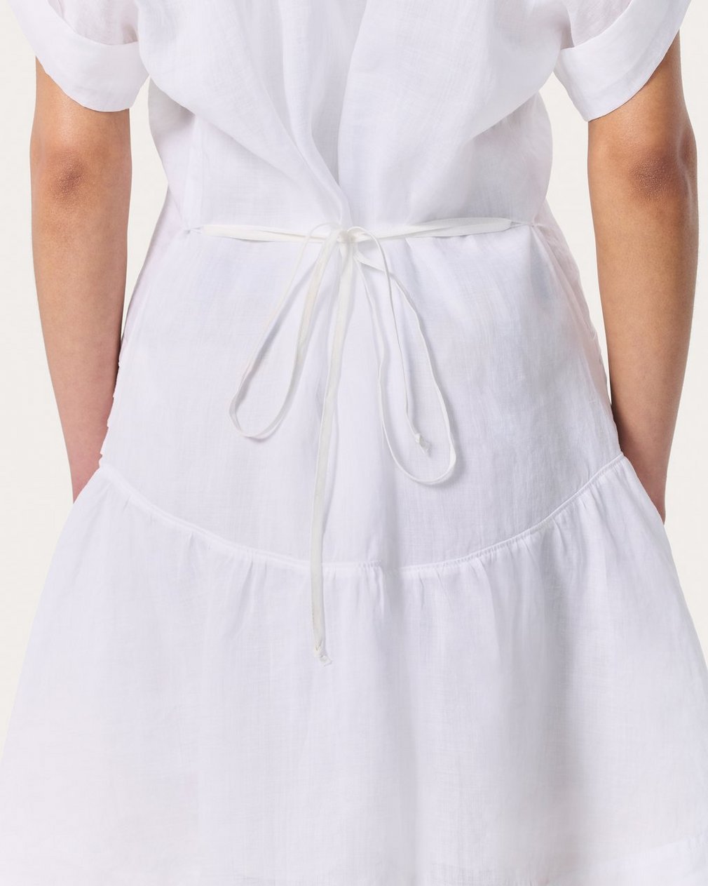 Viviana Pintuck Dress White - Image 5