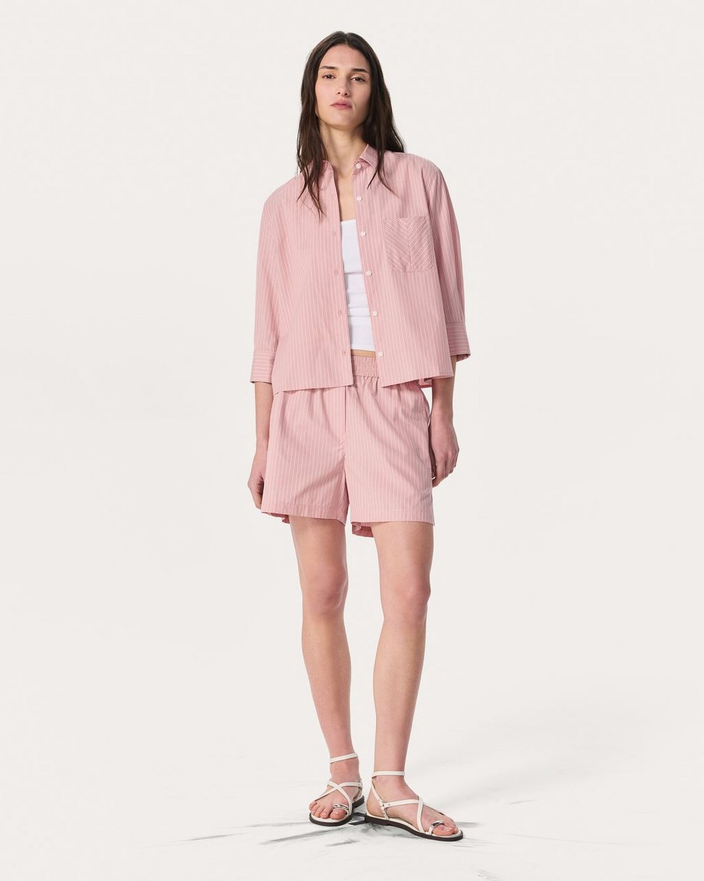 Emma Striped Shorts Blush Stripe