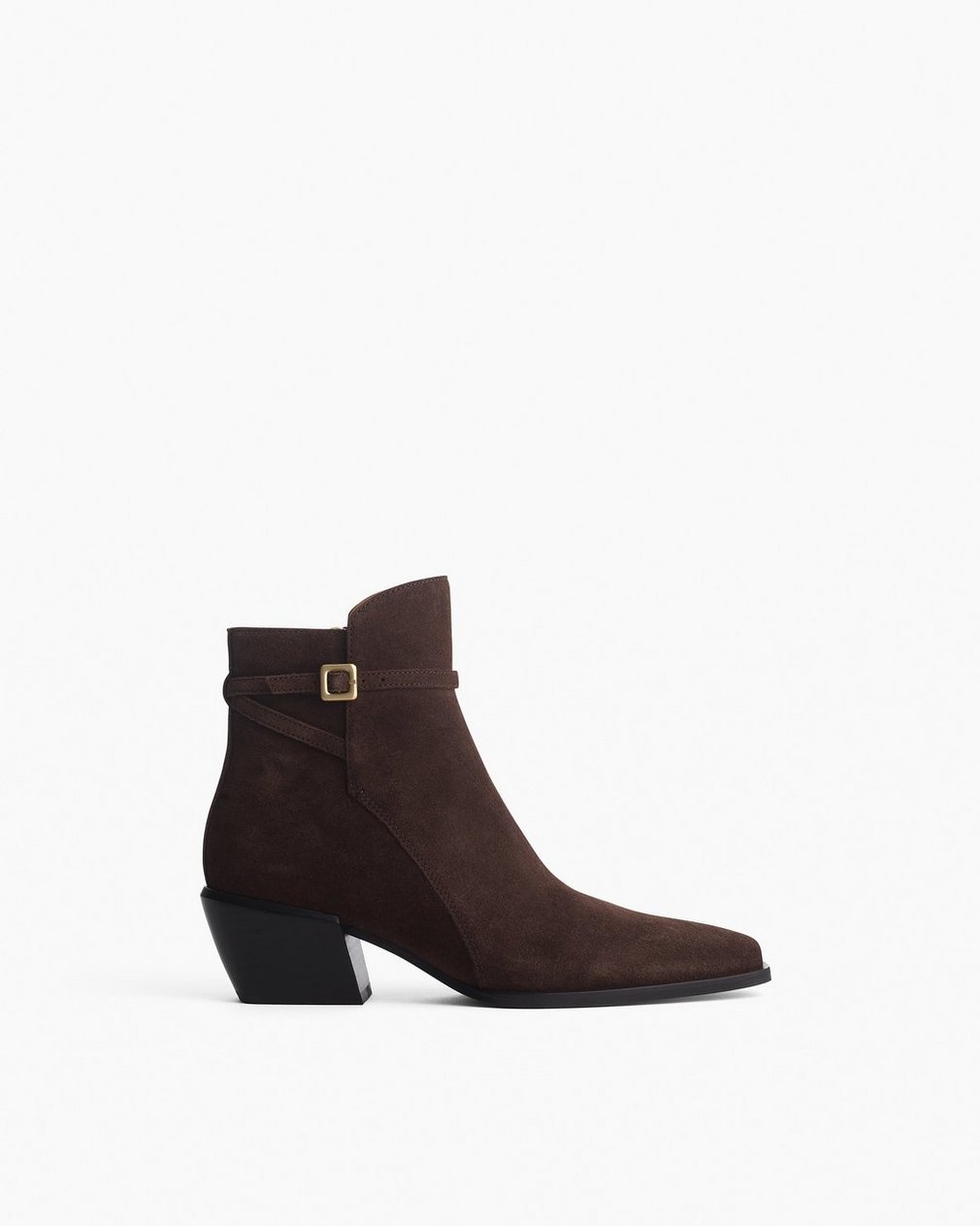 Joni Suede Buckle Boots Dark Espresso Suede