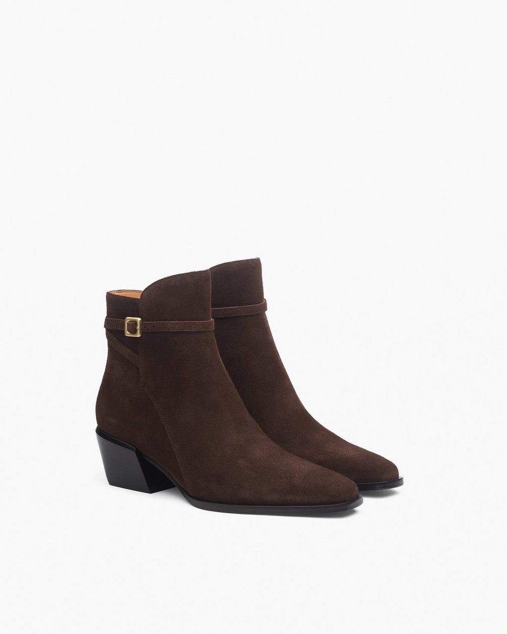 Joni Suede Buckle Boots Dark Espresso Suede - Image 2
