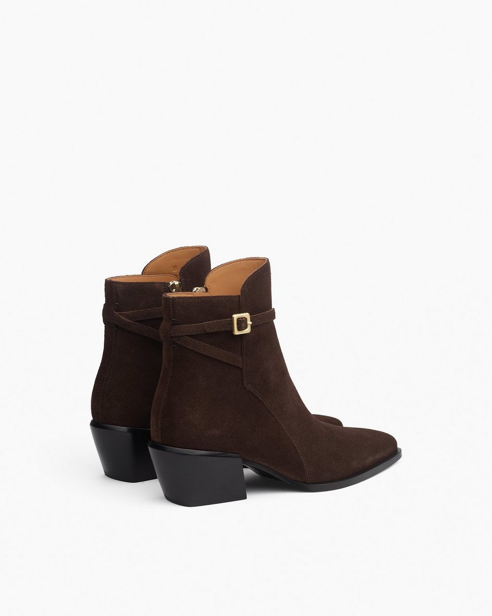 Joni Suede Buckle Boots Dark Espresso Suede - Image 3