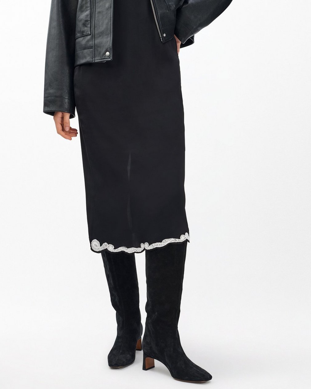 Astor Suede Slouch Boots Black Suede - Image 2