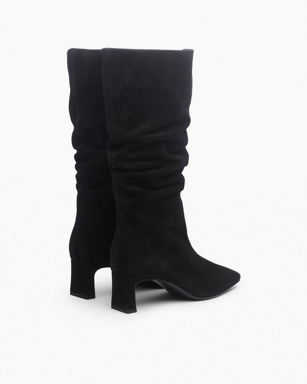Astor Suede Slouch Boots Black Suede - Image 5