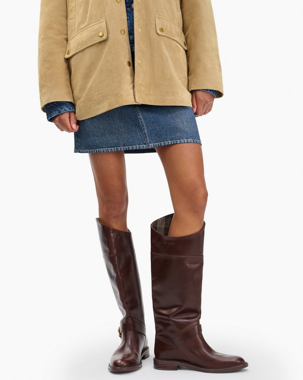 Hayden Leather Riding Boots Mocha - Image 2