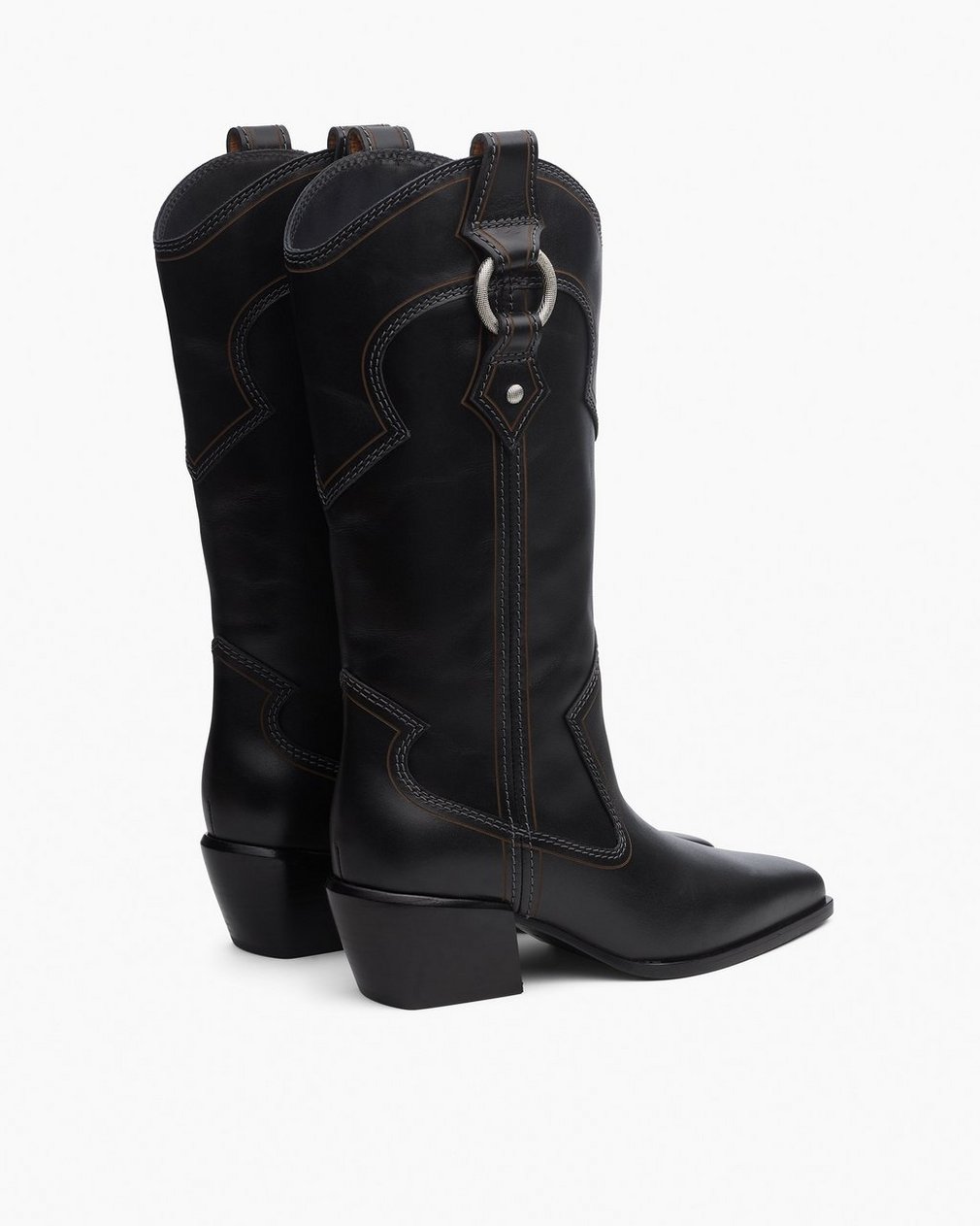 Joni Leather Cowboy Boots Black - Image 4