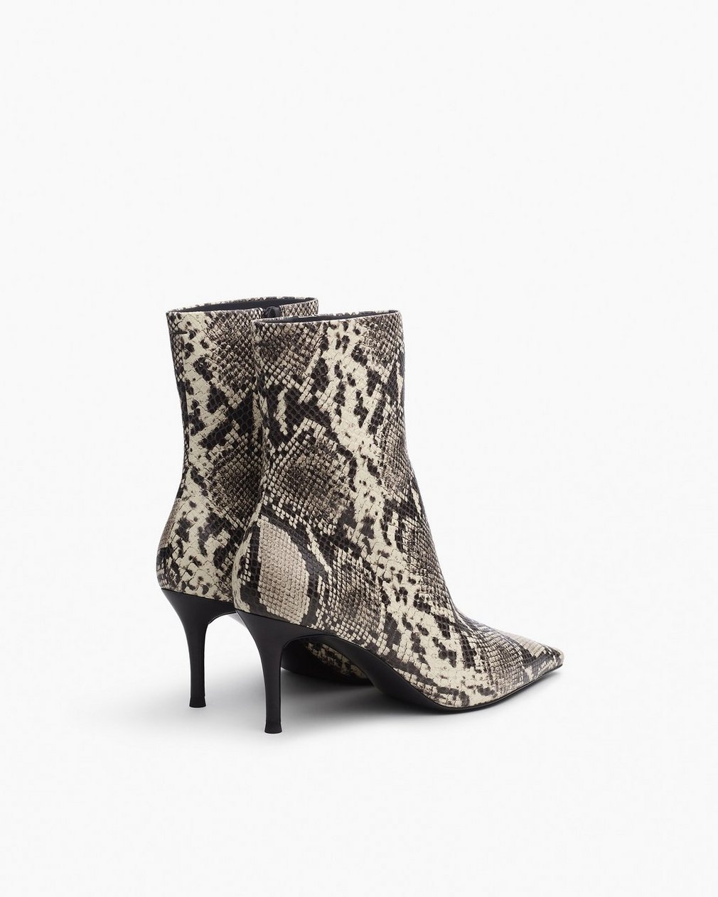 Mercer Embossed Leather Ankle Boots White Snake - Image 4