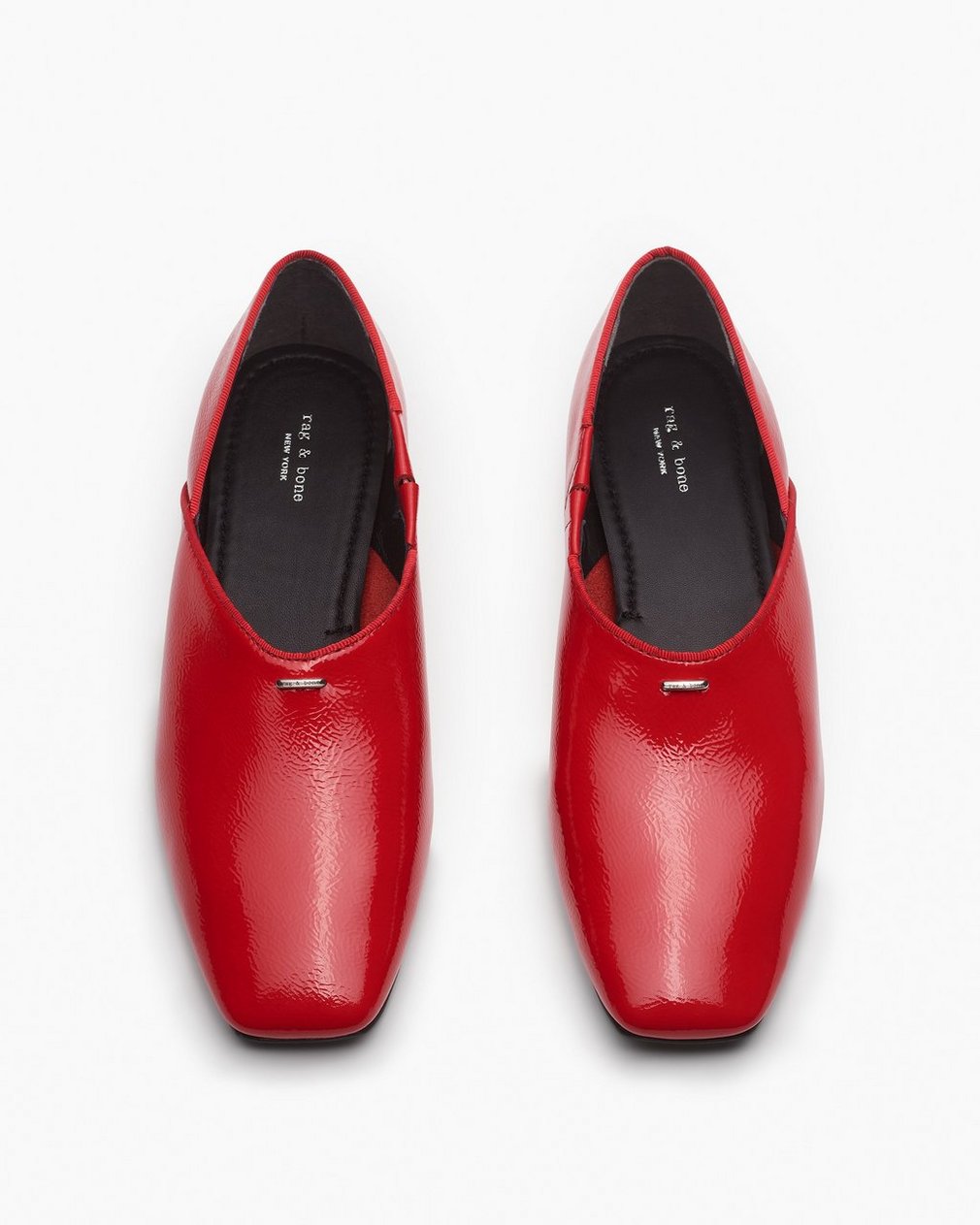 Sadie Leather Flats Fiery Red - Image 5