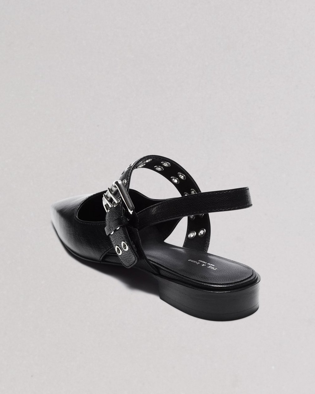Astra Leather Slingback Flats Black - Image 5