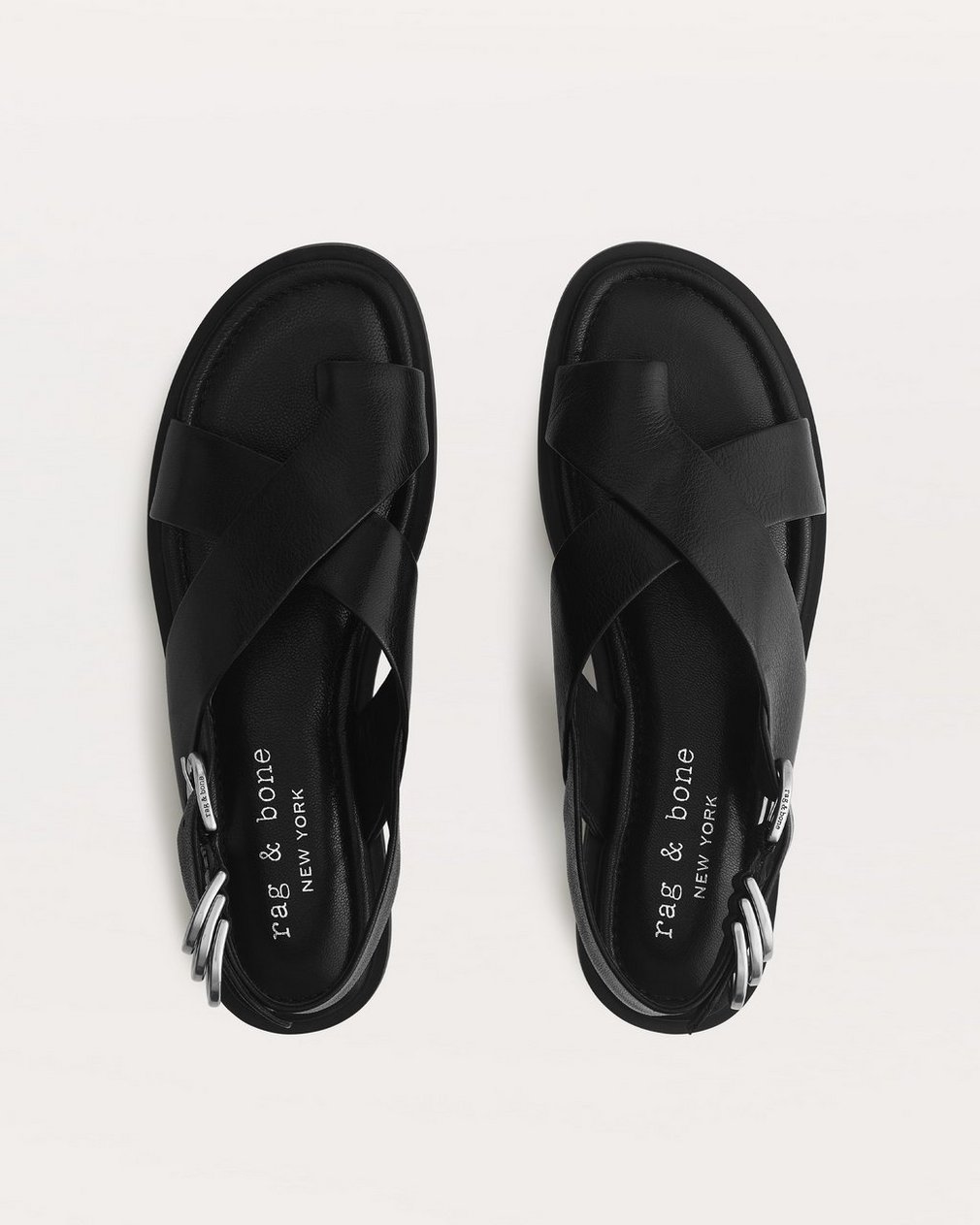 Gia Leather Crossover Sandals Black - Image 4