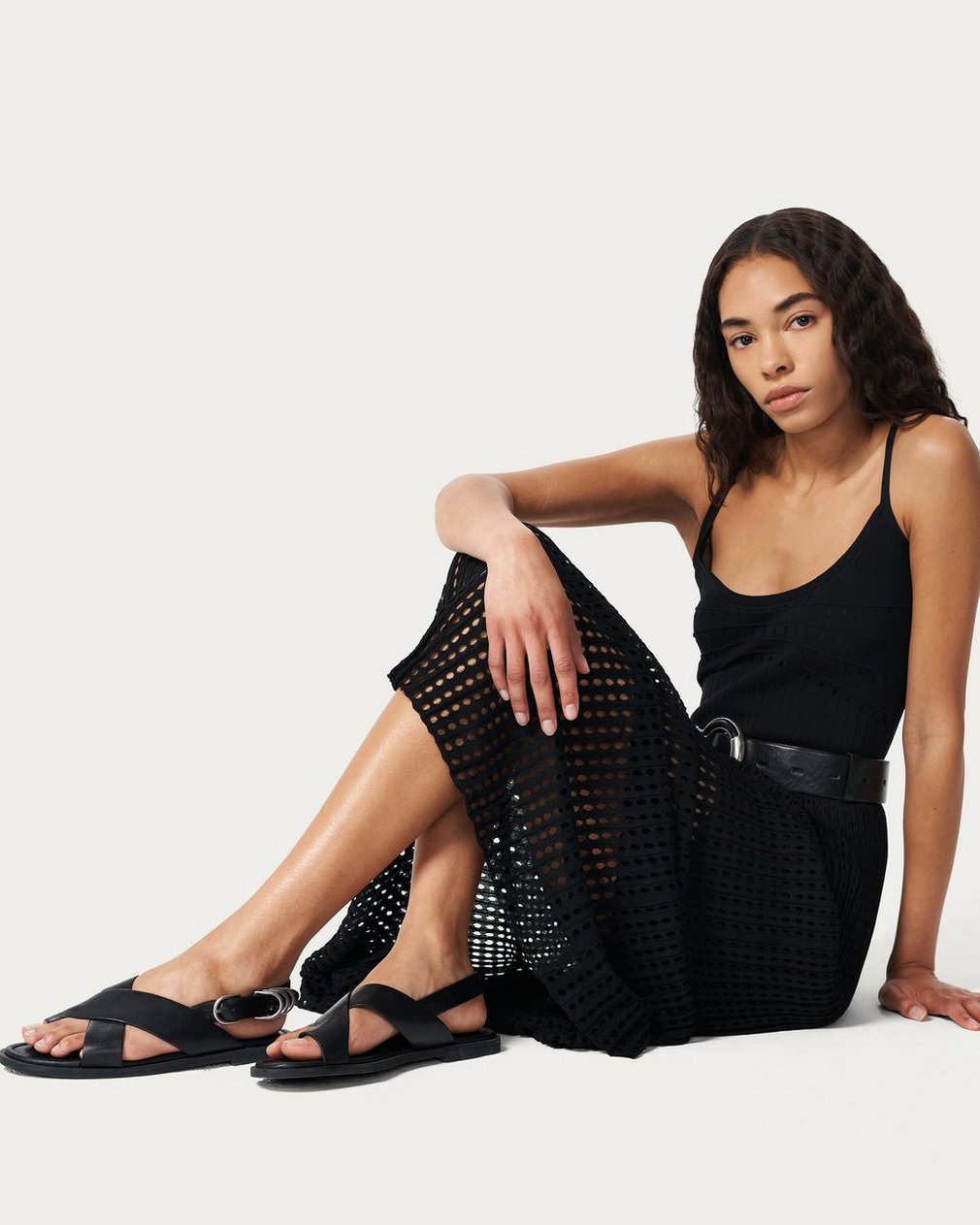 Gia Leather Crossover Sandals Black - Image 6