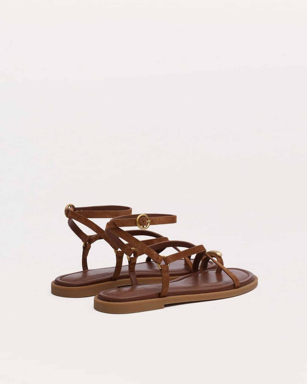 Geo Toe Ring Sandals Umber Suede - Image 4