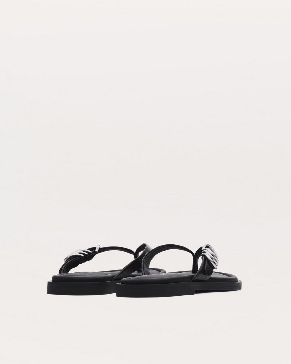 Gia Leather Flip Flops Black - Image 3
