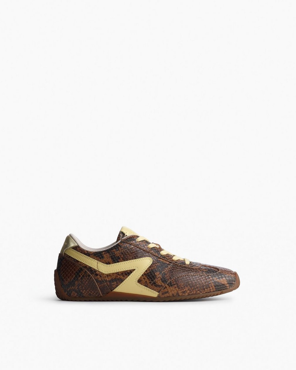 Ultra Slim Retro Runner Sneakers Mocha Snake