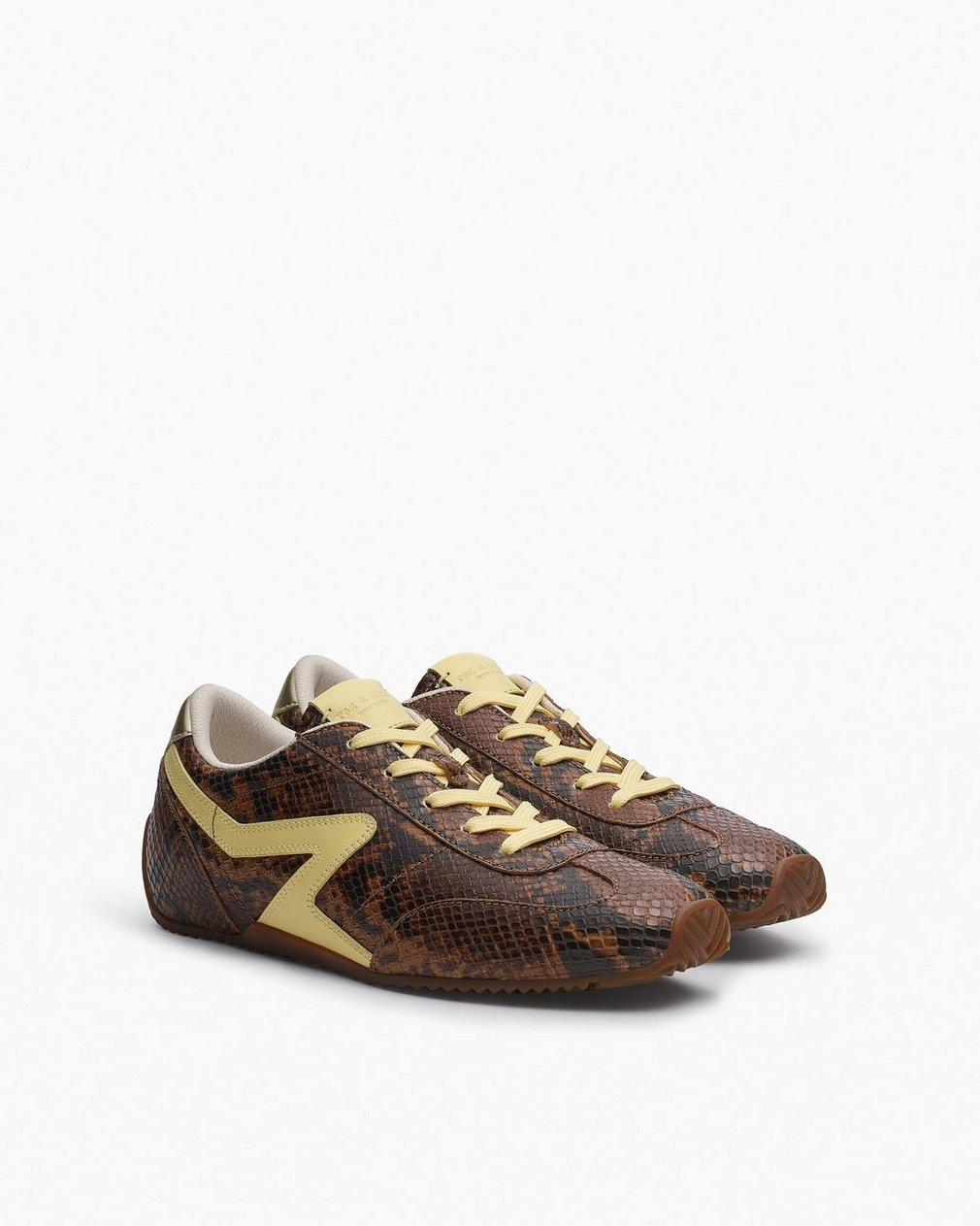 Ultra Slim Retro Runner Sneakers Mocha Snake - Image 3