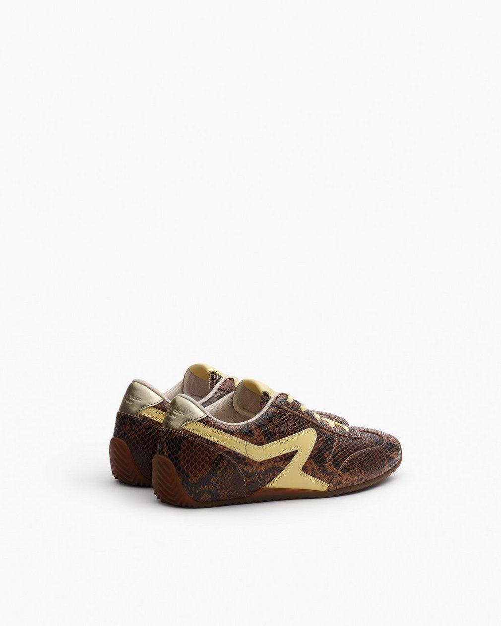 Ultra Slim Retro Runner Sneakers Mocha Snake - Image 4