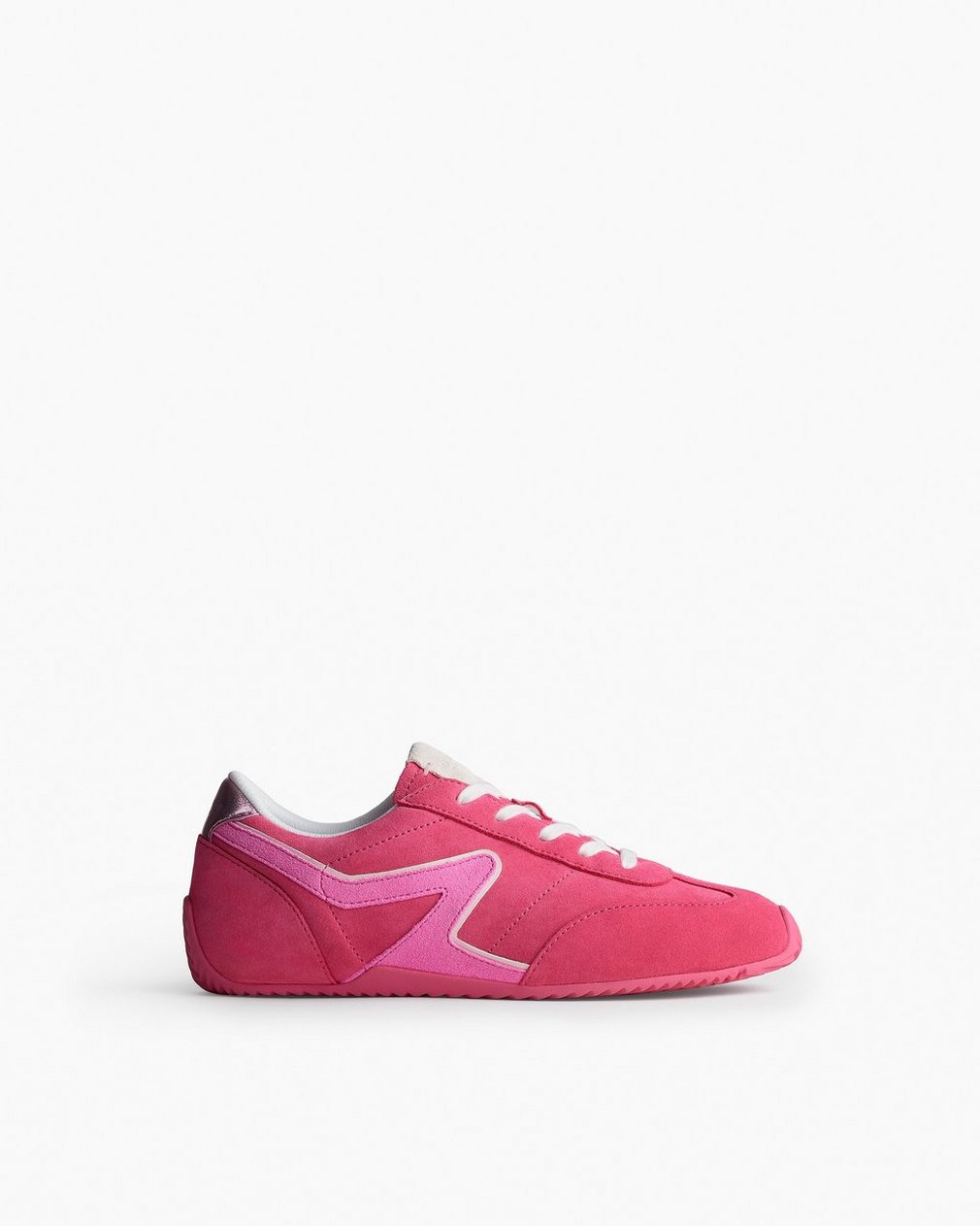 Ultra Slim Retro Runner Sneakers Hot Pink Suede