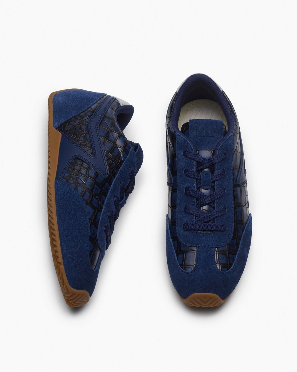 Ultra Slim Retro Runner Sneakers Indigo Croc - Image 5