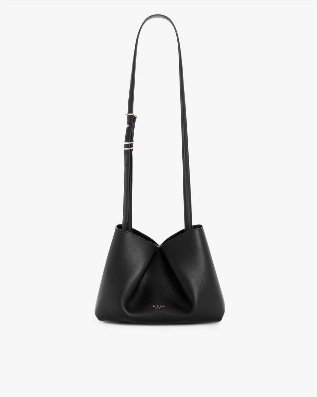 Bloom Medium Calf Leather Crossbody Bag Black
