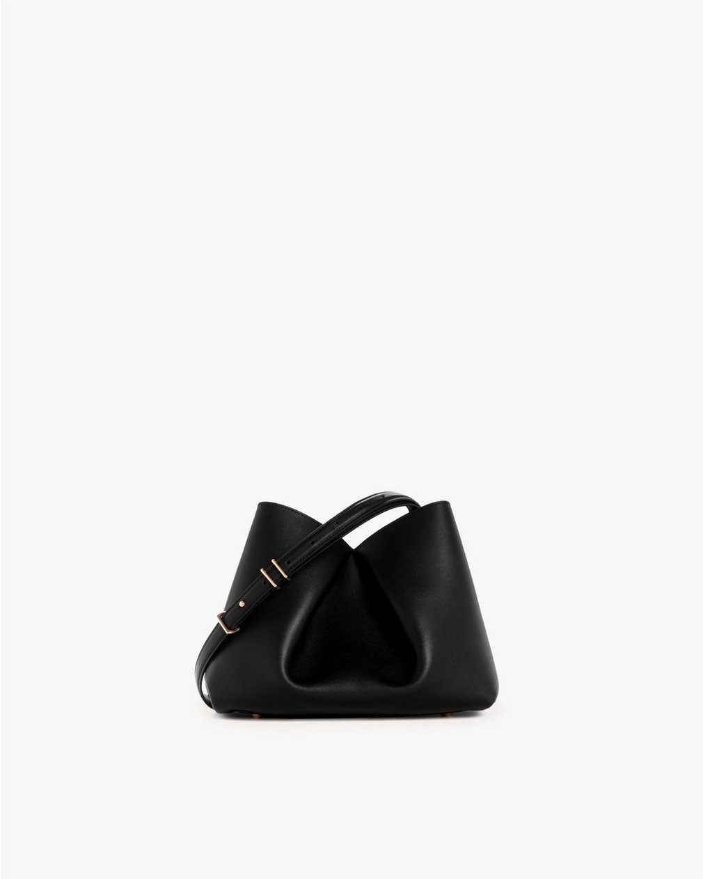 Bloom Medium Calf Leather Crossbody Bag Black - Image 3