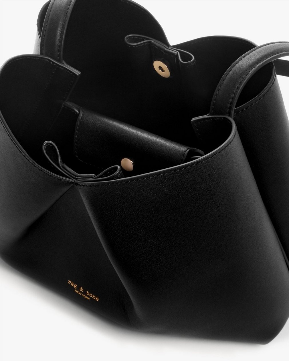 Bloom Medium Calf Leather Crossbody Bag Black - Image 4
